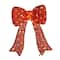 Glitzhome® 35.75"H Lighted Christmas 3D Fabric Bow Outdoor Decor